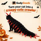 GudyGoods cat wearing the creepy-cute centipede Halloween costume